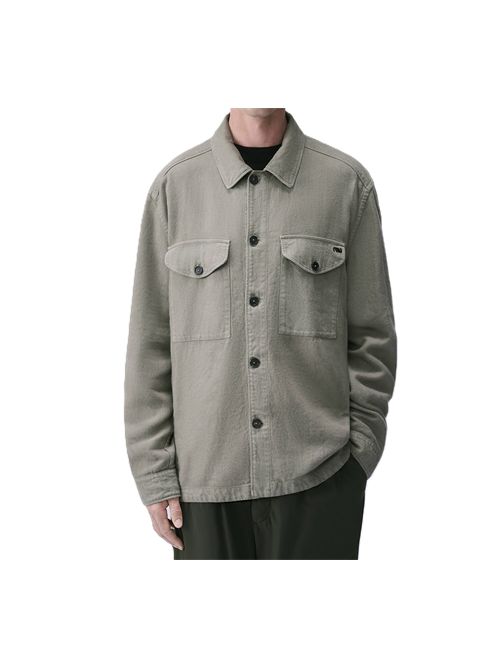 Linen OvershirtOvershirt in lino smerigliato tinta in capo Massimo Osti Studio | 21MMOS014A-110786G359 WALNUT